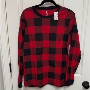 Adult black and white checkered pajama top (no bottoms).  Size M, NWT